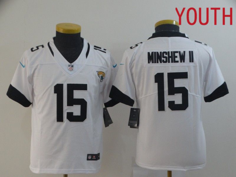 Youth Jacksonville Jaguars #15 Minshew ii White Nike Vapor Untouchable Limited Player NFL Jerseys->youth nfl jersey->Youth Jersey